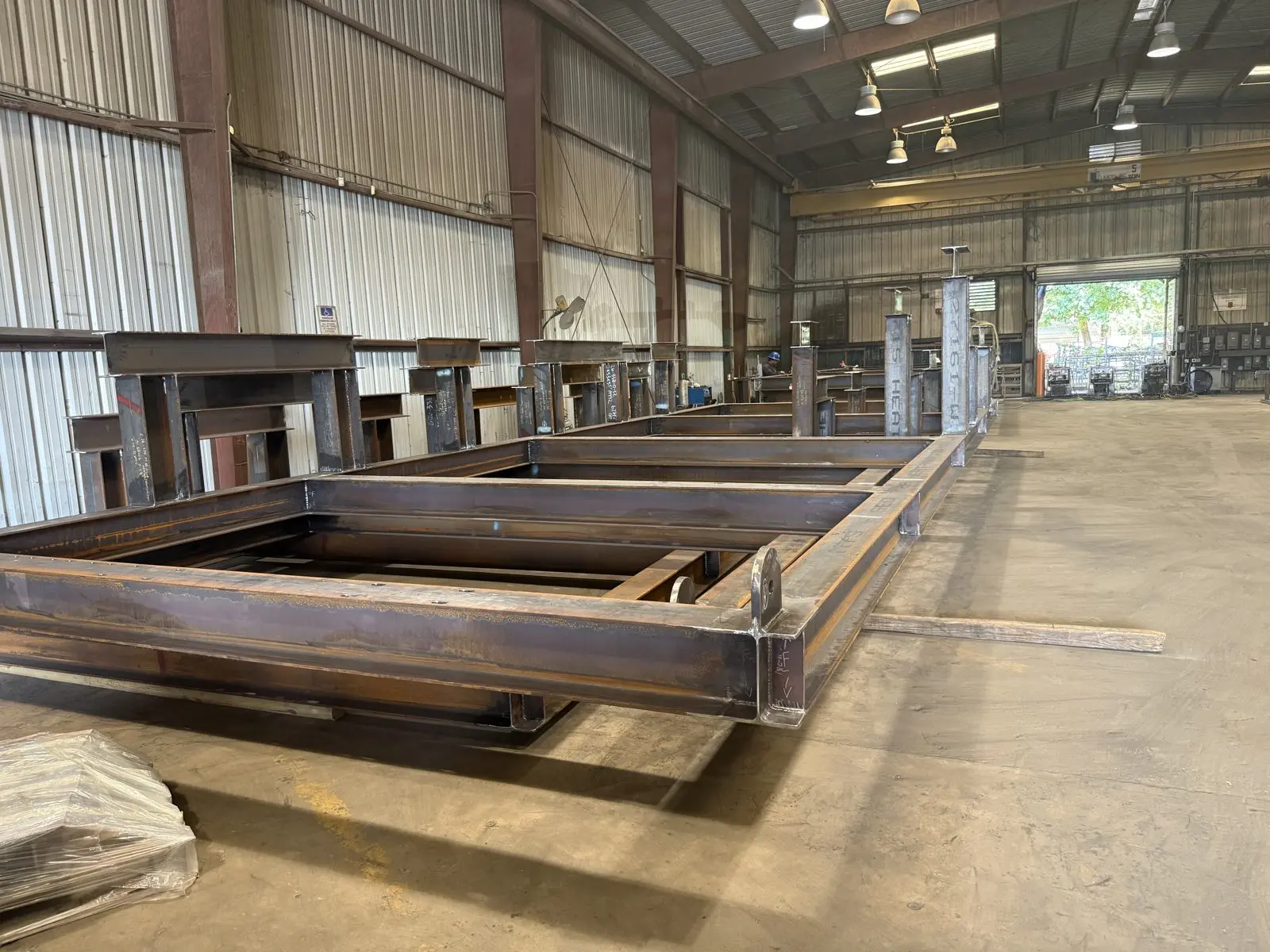 Large welded equipment skid frame